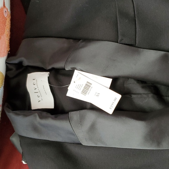 Velvet By Graham & Spencer NWT Black One-Button Tuxedo Jacket Size XS - Picture 5 of 5